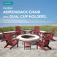 Outdoor Adirondack Chair Set of 4 with 2 Cup Holders (4 Count)