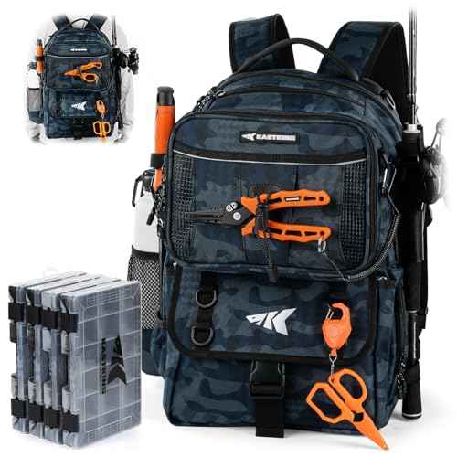 BaitSpace Fishing Backpack with Bait Binder & 2 Rod Holders