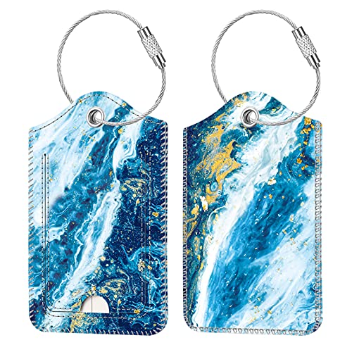 Luggage Tags Privacy Cover ID Label for Travel Bag Suitcase (2 Count)
