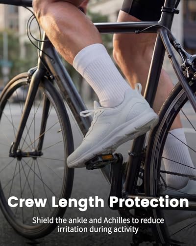 3 Pairs Running Compression Socks for Men & Women Crew Socks with Cushion (3 Count)