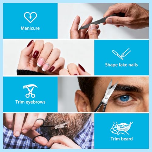 Tweezers Set for Men 9 Pcs Nail Clipper Kit with Case for Grooming (9 Count)