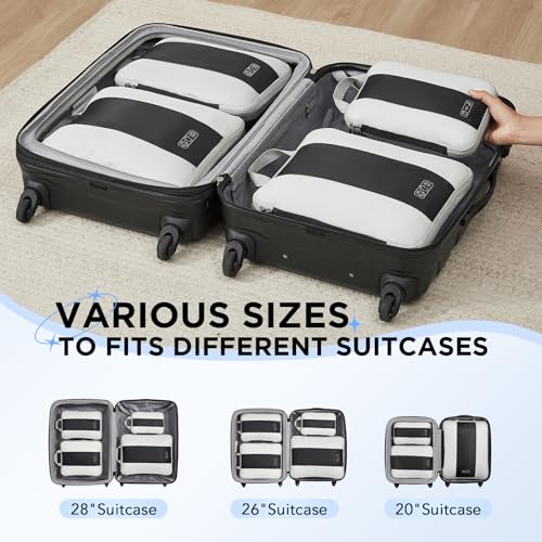 4 Set Compression Packing Cubes for Travel Essentials (4 Count)