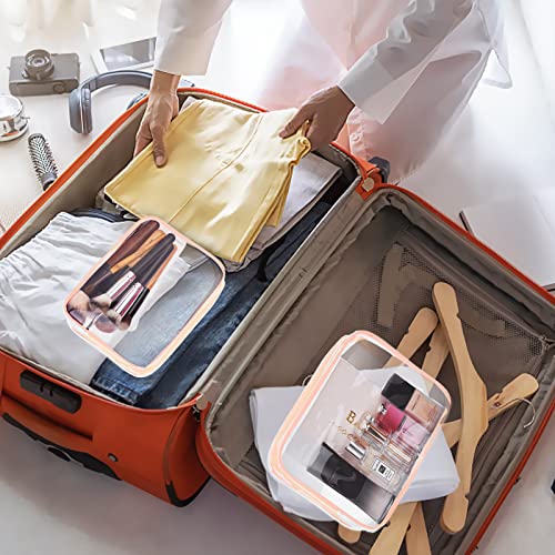 4Pcs Crystal Clear PVC Travel Toiletry Bag Kit for Women Men (4 Count)