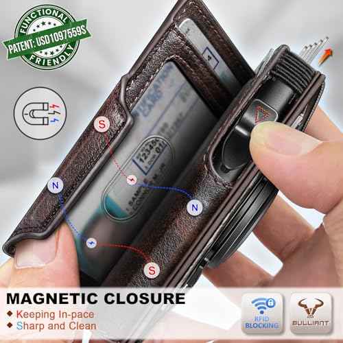 Men Airtag Leather Wallet Metal Case Money Clip
