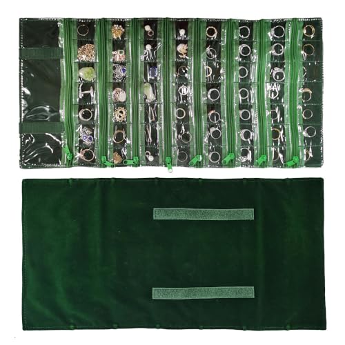 Travel Jewelry Roll Bag Portable Organizer Pouch With Grids&PVC Cover Storage Bags for Necklace