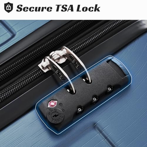 Luggage Set 6 Piece Expandable Lightweight ABS Hardshell Travel Suitcases with Wheels