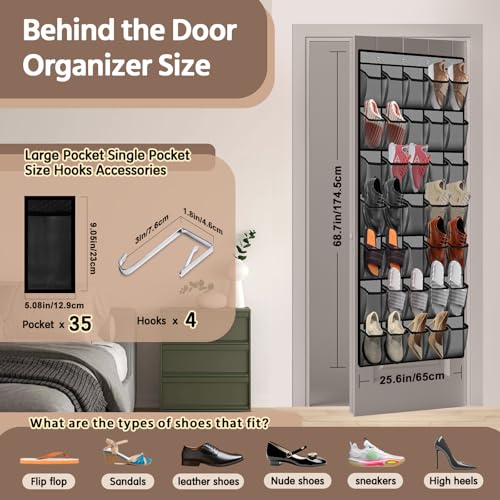 35 Pocket Over the Door Shoe Organizer (35 Count)