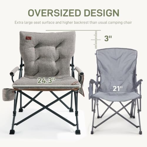 Padded Oversized Folding Camping Chair for Adults
