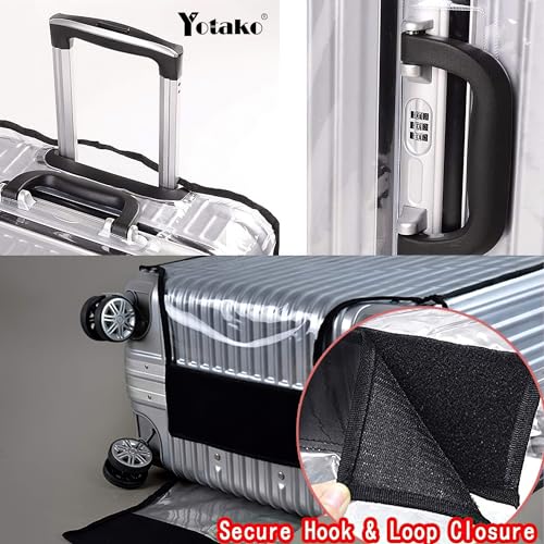 3 Pieces Clear PVC Suitcase Cover Protectors 20" 24" 28" Luggage Cover for Wheeled Suitcase (3 Count)