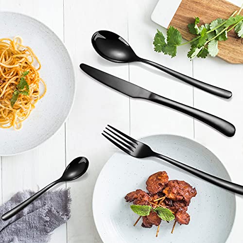 6 Pieces Stainless Steel Flatware Set Portable Reusable Cutlery Set Travel Utensils Set Including Chopsticks Knife Fork Spoon Straws Cleaning Brush Dishwasher Safe (6 Count)