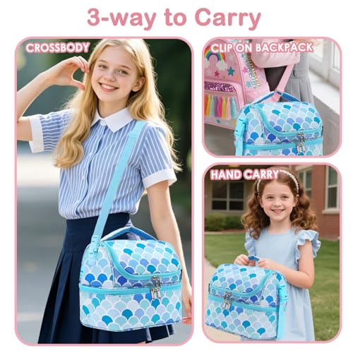Double Decker Cooler Insulated Lunch Bag Large Tote for Boys