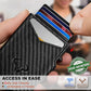 Men Slim Leather Wallet Metal Case Money Clip