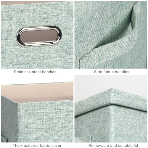 Storage Bins with Lids Fabric Closet Organizers Cubes Office Organization (3 Count)