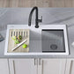 Bellucci Workstation 33 in. Drop In Single Bowl Granite Kitchen Sink in White with Accessories