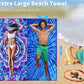 Microfiber Beach Towel Oversized 71x32 Multiple with Bag 4 Pack Bulk (4 Count)