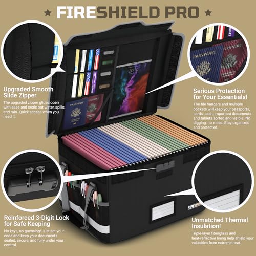 FIRESHIELD PRO 5200°F Fireproof Document Box with Lock