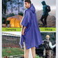 Extra Thick Hooded Rain Poncho Double Layer Waterproof Raincoat Jacket for Men Women Adults