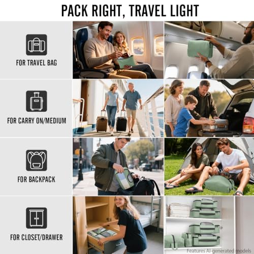 10 Set Packing Cubes for Travel Essentials (99 Count)