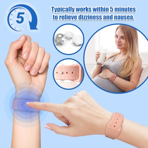 Motion Sickness Bracelets Wristband Sea Sickness for Adult Kids & Pregnant Women (4 Count)