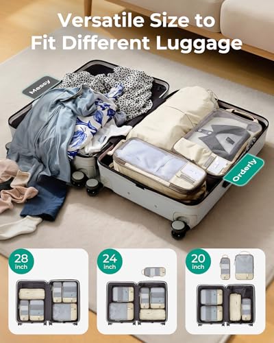 6 Set Compression Packing Cubes for Travel (6 Count)