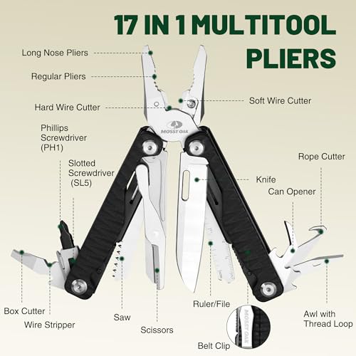 17-in-1 Multitool Pliers, CNC-Machined Steel, G10 Handle