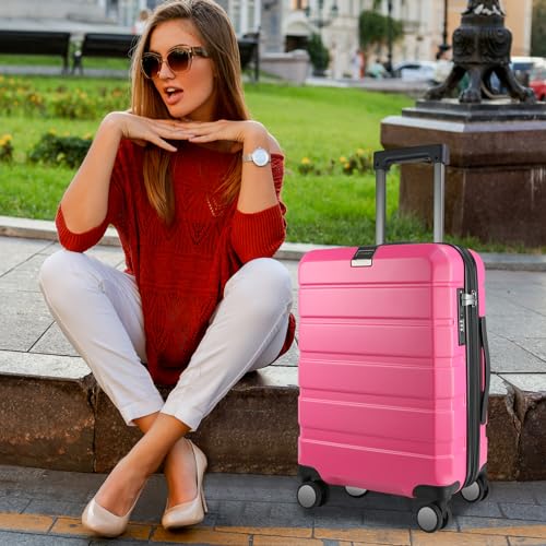Hardside Expandable Carry On Luggage with Spinner Wheels & Built