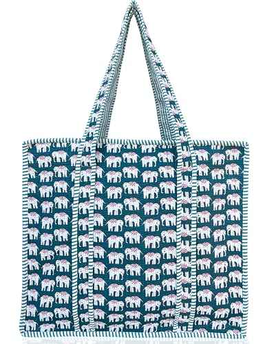 100% Cotton Quilted Tote Bag For Women