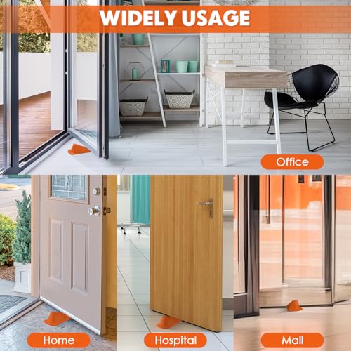 2 Pcs Heavy Duty Rubber Door Stops Wedge Stackable (2 Count)