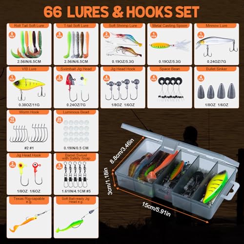 6 Piece Fishing Rod Kit with Fishing Bag