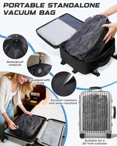 Travel Backpack for Women Men with Compression Vacuum Storage Bag & Electric Pump