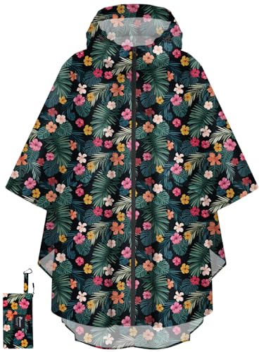 Rain Poncho for Adults with Zipper