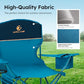 2 Pack Folding Camping Chair with Cooler Bag & Lumbar Support (2 Count)