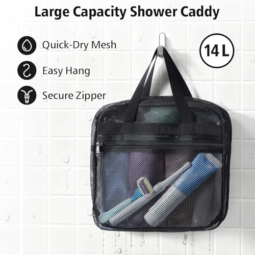 Mesh Shower Caddy Portable with Zipper