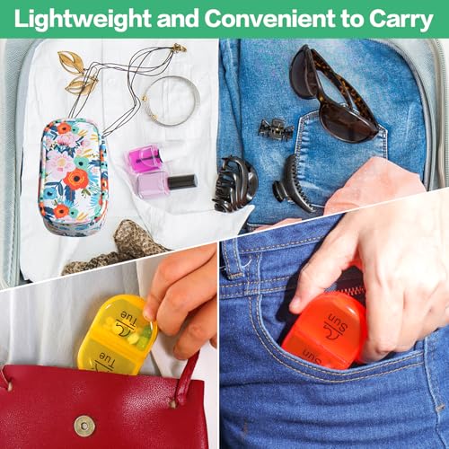 Weekly Travel Pill Organizer 2 Times a Day AM PM Rainbow Pill Box
