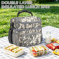 Double Layer Cooler Insulated Lunch Bag Adult Lunch Box Large Tote Bag for Men (Digital Camo)