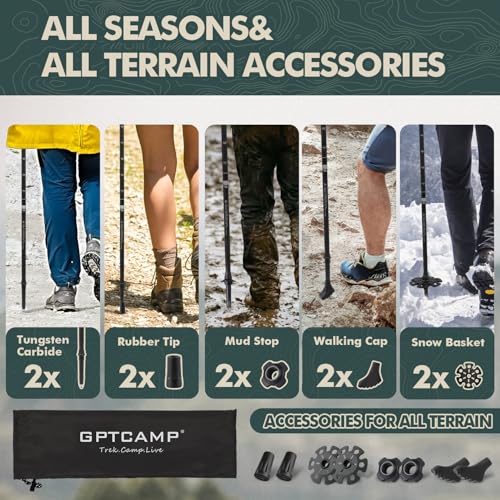Aluminum Collapsible Trekking Poles with EVA Grips
