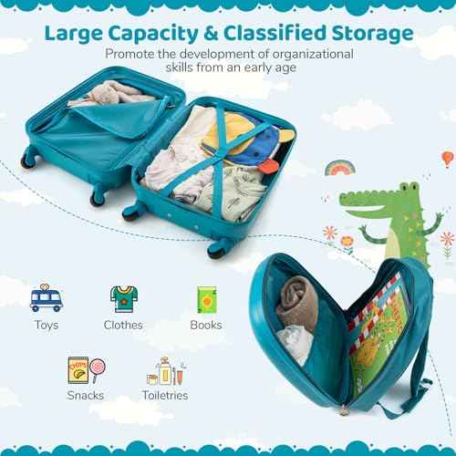 Kids Luggage Travel Backpack & Hard Shell Toddler Suitcase (2 Count)