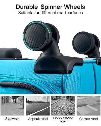 24 Inch Expandable Luggage Large Suitcases with Wheels Softside Checked Luggage Rolling Suitcase with Lock Lightweight Travel Luggage for Men and Women 24 Inch Luggage