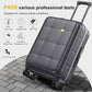 26 Inch Large Checked Luggage Hardside Suitcases Top Open Charcoal Grey