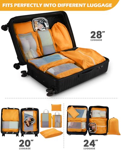 Compression Packing Cubes for Travel (8 Count)