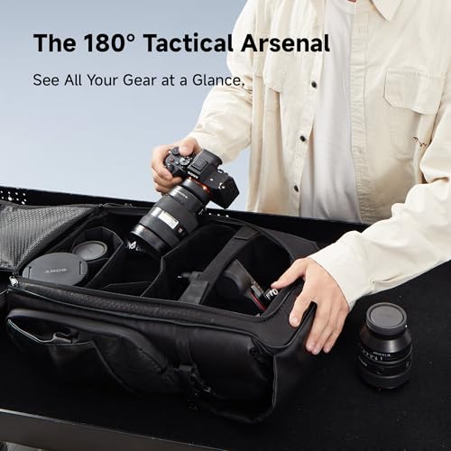 Black Snipe 25L Camera Backpack with Side Access and Dividers