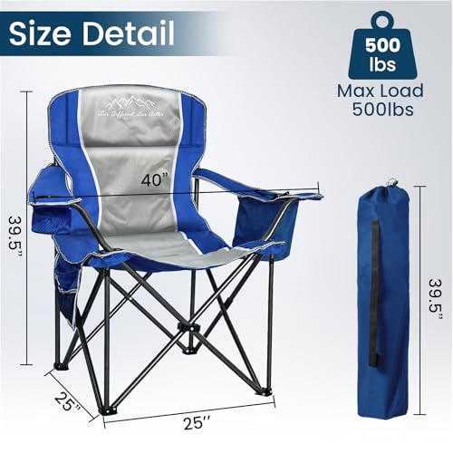 Oversized Camping Chair 500lbs Capacity for Big and Tall