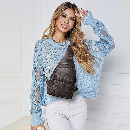 Sling Bag For Women Fanny Pack Faux Leather Small Casual Day