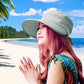 Sun Hats for Women with UV Protection Sun Hat Wide Brim Visor Summer Beach Outdoor Foldable Womens Cap Grey