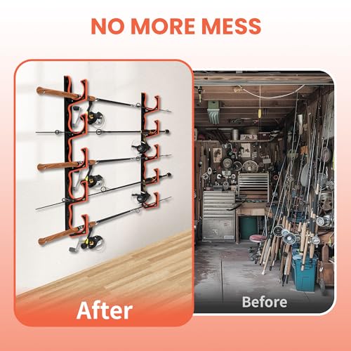 Fishing Rod Holder for Garage (8 Count)