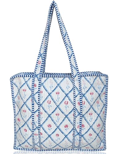 100% Cotton Quilted Tote Bag For Women