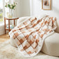 Super Soft Faux Rabbit Fur Sherpa Fleece Throw Blanket