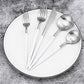 5 Piece Matte Silver Stainless Steel Satin Finish Flatware Set