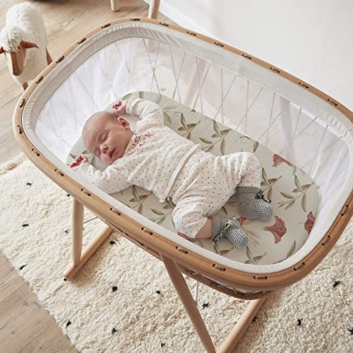 Stretch Fitted Bassinet Sheet Set BROLEX 2 Pack Cradle Sheets for Bassinet Pad (2 Count)