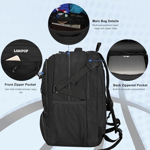 Basketball Backpack Large Sports Basketball Bag with Dedicated Ball Slot & Ventilated Shoe Compartment for Soccer Volleyball Gym Training Travel